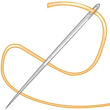 Vector illustration of the sewing needle and threads Illustrazione stock