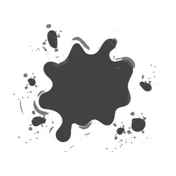 Vector illustration of shaped and sized abstract ink blots isolated on white 스톡 일러스트