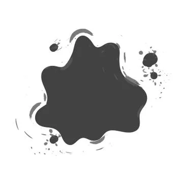 Vector illustration of shaped and sized abstract ink blots isolated on white 스톡 일러스트