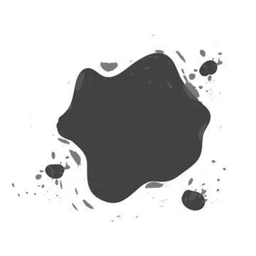 Vector illustration of shaped and sized abstract ink blots isolated on white 库存插图