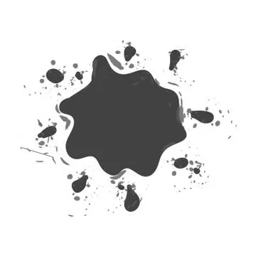 Vector illustration of shaped and sized abstract ink blots isolated on white Stock Illustration