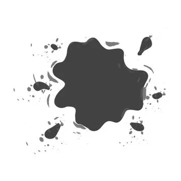 Vector illustration of shaped and sized abstract ink blots isolated on white 库存插图