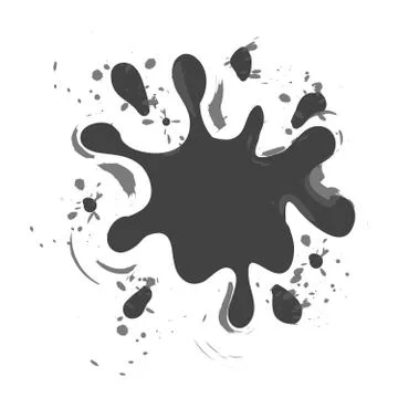 Vector illustration of shaped and sized abstract ink blots isolated on white 스톡 일러스트