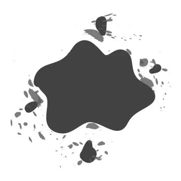 Vector illustration of shaped and sized abstract ink blots isolated on white 库存插图