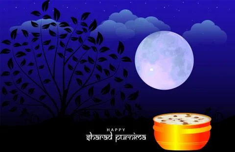 Vector Illustration of Sharad Purnima which is a harvest festival celebrated  Illustrazione stock