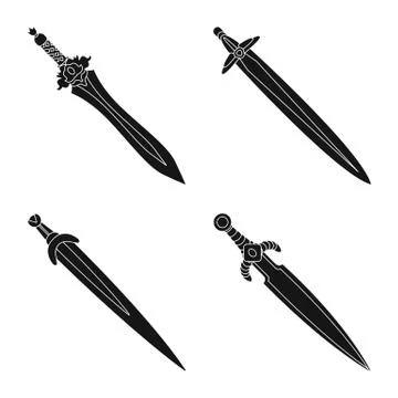 Vector illustration of sharp and blade logo. Set of sharp and dagger stock 스톡 일러스트
