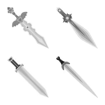Vector illustration of sharp and blade icon. Collection of sharp and dagger Illustrazione stock