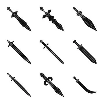Vector illustration of sharp and blade sign. Collection of sharp and dagger Stockillustratie