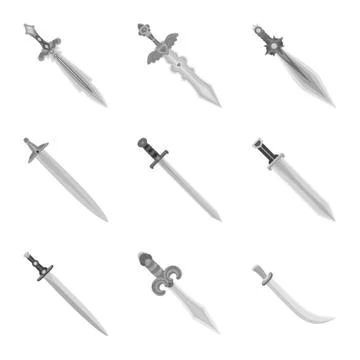 Vector illustration of sharp and blade icon. Set of sharp and dagger vector icon Illustrazione stock
