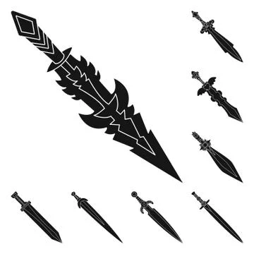 Vector illustration of sharp and blade icon. Set of sharp and dagger stock Illustrazione stock