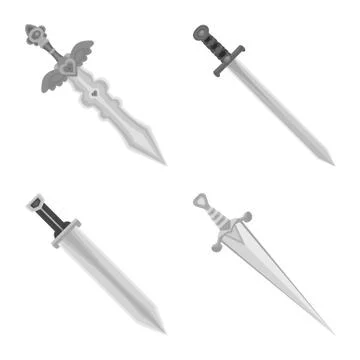 Vector illustration of sharp and blade icon. Set of sharp and dagger stock Illustrazione stock