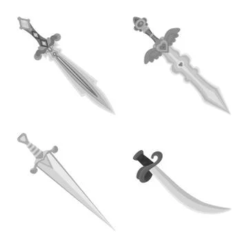 Vector illustration of sharp and blade symbol. Set of sharp and dagger vector Illustrazione stock