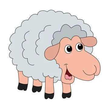 Vector illustration a sheep is doing the smiling Stock Illustration