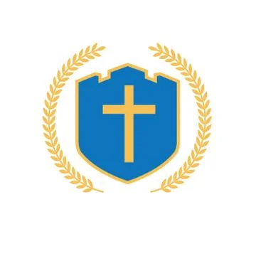 Vector illustration shield with cross Stock Illustration