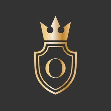 Vector illustration shield crown and letter icon logo design Stock Illustration