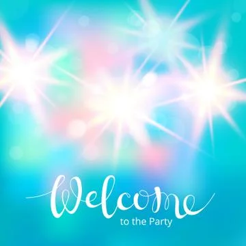 Vector illustration of shiny bright light. Abstract lights on blue background Stock Illustration