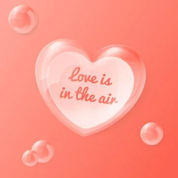 Vector illustration of shiny bubble heart with note insiade - original Valentine Illustrazione stock