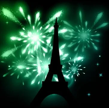 Vector illustration of shiny eiffel tower Illustrazione stock