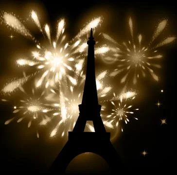 Vector illustration of shiny eiffel tower Stock Illustration