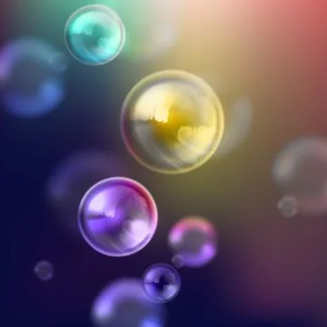 Vector illustration of shiny soap bubbles Stock Illustration