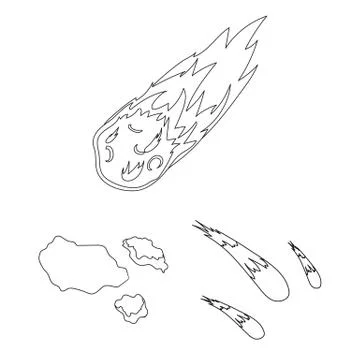Vector illustration of shooting and fire icon. Set of shooting and asteroid Stock Illustration