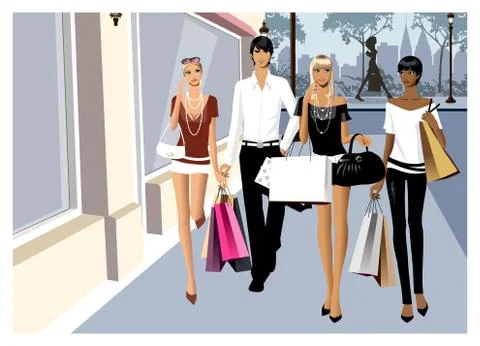 Vector illustration of  Shopping Stock Illustration