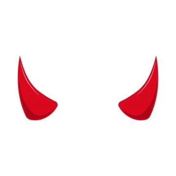 Vector illustration of short red devil horns. Stock Illustration