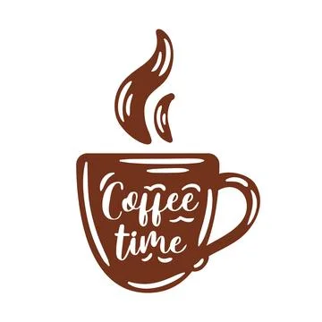 Vector illustration showcases a coffee mug silhouette with steam rising Stock Illustration