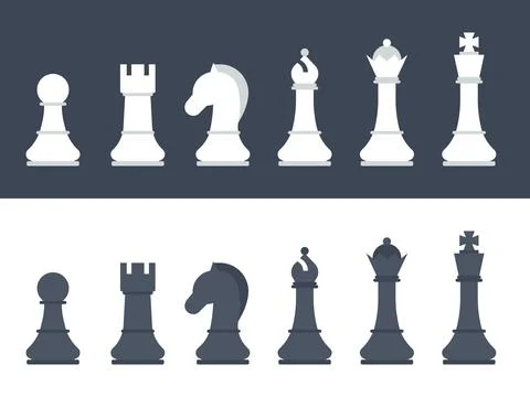 Vector illustration showcases a collection of chess pieces in classic black.. Illustrazione stock