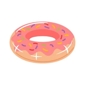 This vector illustration showcases a colorful donut-shaped inflatable pool float Illustrazione stock