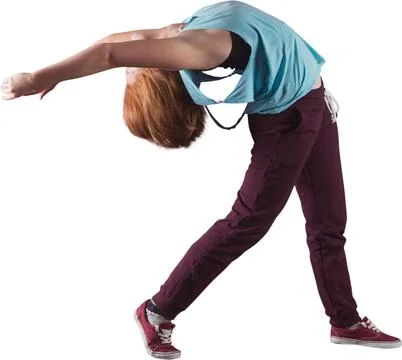 Vector illustration showing dancer performing backbend on one leg on white Fotos de archivo