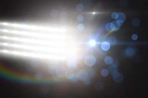 Vector illustration showing LED light array shining in dark studio, creating 스톡 사진