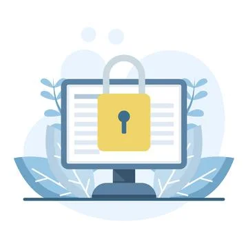 Vector illustration showing secure encryption of sensitive data Stock Illustration