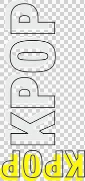 Vector illustration is showing stacked KPOP letters with layered shadow on Stock Illustration