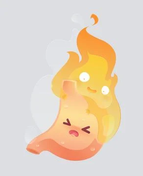 This vector illustration shows acid reflux or heartburn. Stock Illustration