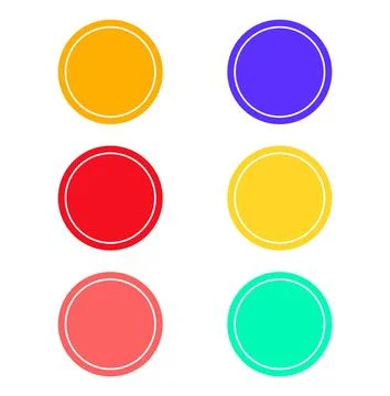 A vector illustration shows a set of round, colorful, and glossy web buttons Ilustración de archivo