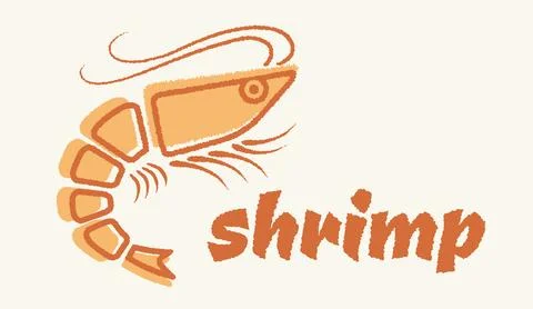 Vector illustration of shrimp in flat style. Иллюстрация