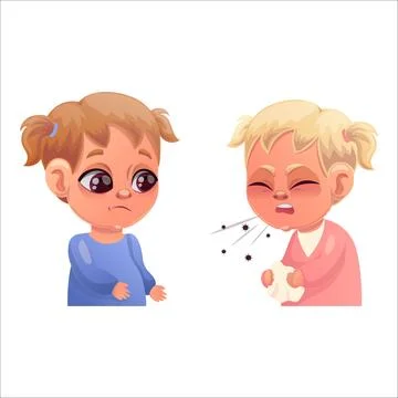 Vector illustration of a sick child Stock Illustration