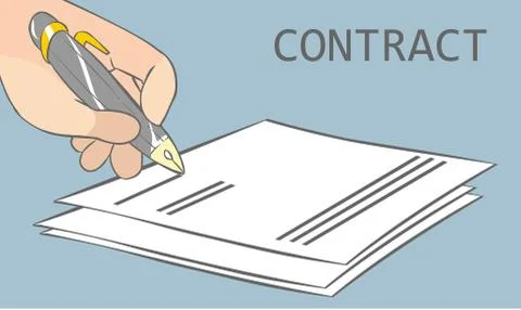 Vector illustration of a signing contract Stock Illustration