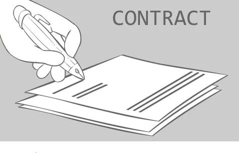 Vector illustration of a signing contract Stock Illustration