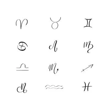 Vector illustration signs isolated on white background. Stock Illustration