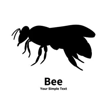 Vector illustration of a silhouette of a black bee Stock Illustration