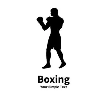 Vector illustration of a silhouette of a boxer Stock Illustration