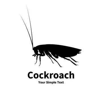 Vector illustration of a silhouette of a cockroach Stock Illustration