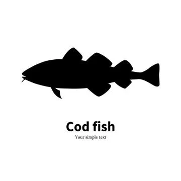 Vector illustration silhouette of cod fish Stock Illustration