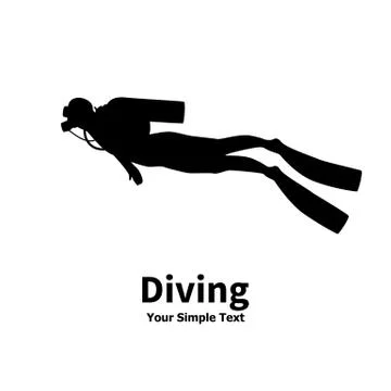 Vector illustration silhouette of diver Stock Illustration