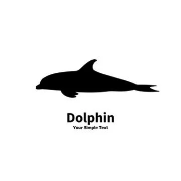 Vector illustration silhouette of a dolphin Stock Illustration