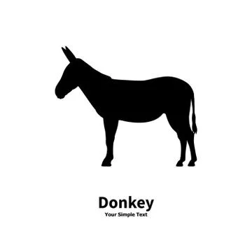 Vector illustration of a silhouette of a donkey Stock Illustration