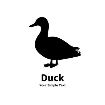 Vector illustration of a silhouette of a duck Stock Illustration