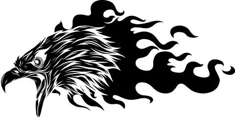 Vector illustration of silhouette Eagle Supercharge Abstract Stock Illustration